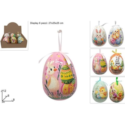 UOVO APPENDINO DECORATO 12CM ASSORTITO IN DISPLAY